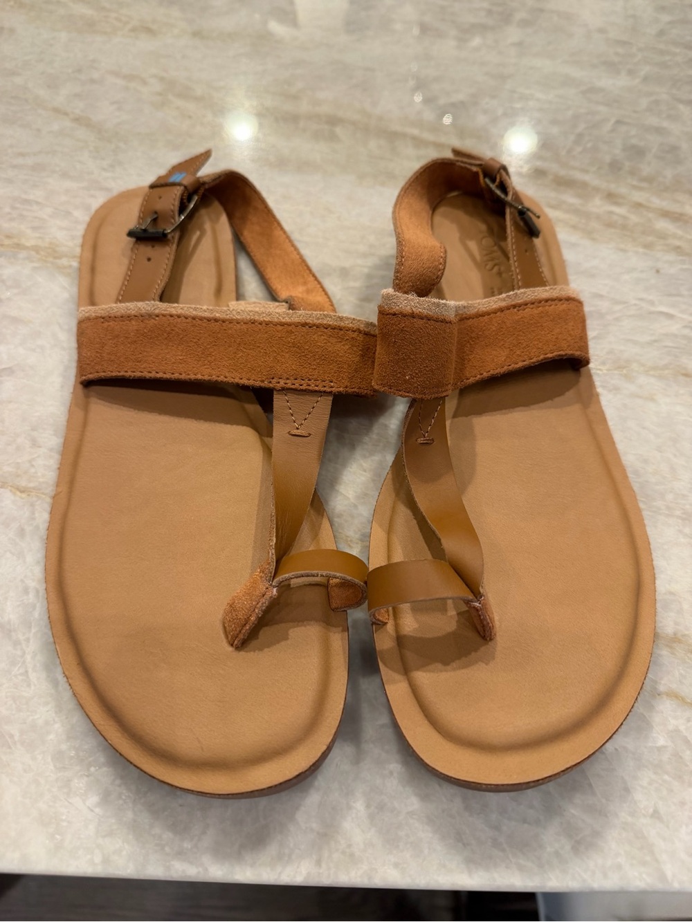 Toms Women's Brown Suede Strap Toe-Ring‎ Sandals